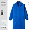 Capa azul alongada porteiro resistente à sujeira à prova de poeira roupa médico laboratório branco roupa de trabalho pode ser impresso logotipo