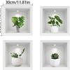 Adesivos de Plantas Artificiais em Vasos Moderno Escandinavo Decoração de Interiores para Sala de Estar de Casa Adesivos de Parede de PVC de Planta Artificial Verde
