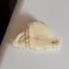 Presilha de Garra Triangular com Renda Estilo Coreano Presilha de Cabelo de Tecido de Alta Qualidade para Mulheres Penteado Completo para a Parte de Trás da Cabeça Presilha Tubarão Acessórios de Cabelo