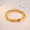 Pulsera de Citrino Natural para Enriquecerse de la Noche a la Mañana para Mujer Nuevo Cristal Rubio Chinoiserie Cristal Fresa Cuentas de Transferencia Cultura China Pulsera de Lujo Accesible