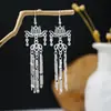 [Selección Premium] Pendientes Estilo Étnico de Minorías Vintage con Plata de Minorías Étnicas, Pendientes Largos Colgantes Florales Estilo Bohemio Único