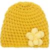 Chapéu de Lã Tricotado de Inverno Novo Europeu e Americano para Crianças com Florzinha, Chapéu de Lã Quente Multicor para Bebê, Chapéu de Bebê