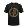 Camiseta de Seda de Gelo Masculina Verão Novo Estilo 2026 Camiseta de Manga Curta Tigre com Strass Ins Marca da Moda Top Masculino de Manga Curta