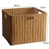Grande cesta de armazenamento com trama semelhante ao rattan, no estilo INS da moda, perfeita para organizar armários e guarda-roupas, e para armazenamento simples na sala de estar