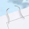 Joias de Prata Beixi Prata Esterlina S925 Linha de Contorno Estilo Europeu e Americano Simples Brinco de Pressão Brincos de Designer Israelense para Mulheres