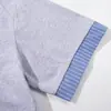 Camisa Polo de dos tonos, estilo dos piezas, con cuello en V para hombre, diseño de moda de verano con un ambiente casual, camiseta de manga corta con cuello camisero de rayas verticales