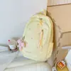 Nova Mochila Estilo Japonês Ins de Alto Valor Estético, Cor Doce Fresca e Doce com Laço, para Alunos do Ensino Fundamental II e Médio, Leve, de Ombro Duplo