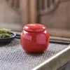 Mini Pote de Cerâmica para Chá, Pote Selado de Pó de Gesso, Pote para Armazenamento de Chá de Flores, Garrafa Pequena de Porcelana, Caixa de Chá Portátil