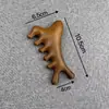 Peine de Masaje de Madera de Sándalo Verde Seda Dorada Cabeza de Cinco Dientes Peine de Madera para Meridianos Ojo de Rana Pequeño Raspado Masaje Peine de Sándalo Masaje Delfín