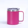 Nova caneca de aço inoxidável de 12oz caneca de café criativa de camada dupla com alça para uso doméstico, comercial e de escritório copo a vácuo