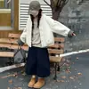 Chaqueta de Algodón de Invierno para Niña 2026 Nueva Dulce Ligera Casual Corta Cuadros Bloque de Color Algodón Mediana a Grande Infantil Moderna