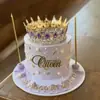 Estilo Ins Transfronterizo Gran Descuento Corona Acrílica Reina Decoración para Pastel Feliz Cumpleaños Inserto Personalizable