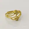 Anillo de Oro Imitación Arena Vietnamita para Mujer, Anillo de Flor de Coche de Amor, Anillo Abierto para Mujer, Ajustable, Regalo para Transmisión en Vivo, Venta al por Mayor