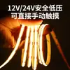 Tira de Luz Flexible Cob de Alto Brillo 12V/24V Bajo Voltaje Certificada ETL Ancho 8mm Tira Lineal Led de Luz Suave