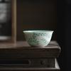 Taza Maestro Pintada a Mano de Barro de Jade Moji Set de Té Kung Fu Sinomenina Taza para Degustación de Té en Casa Esmalte Verde Turquesa Taza de Té Verde