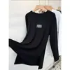 Camiseta de Manga Larga de Algodón Puro Cepillado para Mujer de Longitud Media Cubre Glúteos Diseño con Abertura Tallas Grandes para Chicas Gorditas Top Básico Tendencia