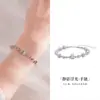 Pulsera de Plata de Ley S925 para Mujer, Estilo Ins, Diseño de Nicho de Lujo Ligero con un Toque de Alta Gama, Joyería de Pulsera de Hilo de Bolas de Plata, Regalo