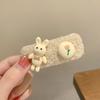 Pinza para el cabello de peluche estilo cafetería de leche, linda pinza para el cabello de dibujos animados de oso, pinza simple popular en Internet, accesorios para el cabello con pinza BB para la parte posterior de la cabeza de la niña