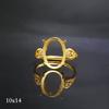Anillo de superficie de huevo con incrustaciones de plata S925 con artesanía de oro antiguo y oro brillante, vacío, loto, mariposa, encaje, tótem
