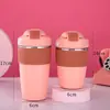Copo de Água Fashionável Copo de Café com Duplo Canudo Copo Térmico de Aço Inoxidável 316 Copo Portátil para Carro Presente Publicitário Grande Capacidade