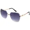 Nuevo Visor Solar para Mujer Sin Marco Metálico Gafas de Sol Recortadas Moda Tendencia Estilo Urbano Gafas de Sol Venta al por Mayor Transfronteriza
