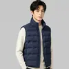Chaleco ligero de plumón casual y cálido para ir al trabajo, chaqueta simple de invierno versátil a prueba de viento con cuello alto, top unisex