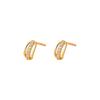 Estilo coreano requintado pequeno arco oco diamante prego de orelha moda feminina design de nicho mini all-match high-grade prego de orelha