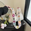 Bolso de Mano Casual de Gran Capacidad para Verano, Bolso de Hombro Tejido de Paja, Vacaciones en la Playa, Cinta de Color, Bolso Cruzado Tejido Hueco para Mujer