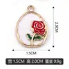 Fio único gota óleo flor rosa pulseira DIY pingente colar pingente acessórios de joia podem misturar lote vendas diretas de fábrica transfronteiriço