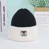 Chapéu de Tricô para Mulheres, Chapéu Versátil com Aplique de Letra para Outono e Inverno, Novo Chapéu Quente de Lã, Proteção para Orelhas, Chapéu Espesso Tendência para o Frio