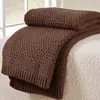 Manta de Tricô Acrílico Textura Waffle de Luxo 50"x60", Manta Macia e Aconchegante para Sofá Cama, Manta Decorativa Moderna Minimalista para Casa, Várias Cores da Moda