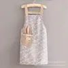 Avental de lona de manga comprida estilo coreano feminino anti-incrustante respirável para cozinha doméstica macacão de cozinha roupas de trabalho para jantar cintura