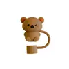Taza transfronteriza de 40 oz tapa con popote vaso para hielo funda para popote cubierta para taza de coche con aislamiento animal de dibujos animados lindo tapa antipolvo