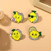Broche de Fruta Lindo de Dibujos Animados Limón con Expresión Insignia de Metal Limón Accesorios para Ropa de Niños Bolso Estuche para Bolígrafos