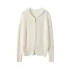 Estilo Perezoso Estilo Coreano~Cárdigan con Capucha Tejido 100% Cachemira Pura Consinee para Mujer, Suéter Chaqueta Versátil para el Trabajo