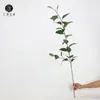 Venta Directa de Fábrica Hoja de Borde Plateado de 112 cm de Largo Hoja de Té Artificial Hoja de Laurel Tacto Realista Rama Falsa Decoración de Arreglo Floral Hoja de Otoño