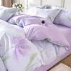 Juego de Ropa de Cama de Cuatro Piezas Sábana 100% Algodón Puro Funda Nórdica Juego de Tres Piezas para Dormitorio Funda de Colcha Cubierta de Cama Juego de Sábanas Ajustables de Cuatro Piezas