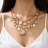 Collar de borlas de perlas con temática oceánica más vendido de TEMU transfronterizo, un collar de playa de verano versátil y moderno con estrellas de mar y conchas marinas