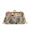 Bolso Vintage Estilo Nacional para Mujer, Bolso de Jacquard Tejido de Nicho, Bolso de Noche, Bolso de Mamá, Bolso Elegante de Boca de Metal, Bolso de Mano, Hombro, Cruzado