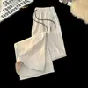 Calças Casuais Finas de Seda de Gelo para Homens, Verão Respiráveis Frescas Modernas Versáteis Largas Retas com Cordão Calças Esportivas para Homens