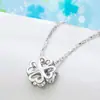Collar Estilo Coreano Chapado en Plata 925 para Mujer, Colgante de Trébol de Cuatro Hojas, Joyería de Cadena para Clavícula con Diamantes Completos, Venta al por Mayor desde Fabricante, Fresco y Dulce