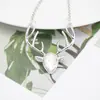 Colar de pingente de cristal criativo atacado transfronteiriço Moda colar Amazon wish AliExpress corrente de suéter de cabeça de veado para mulheres
