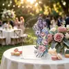Número de Mesa Margarita Rosa Señal de Mesa para Boda Temporada de Bodas Románticas Señal de Mesa de Acrílico 2D Simple de Alta Gama