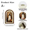 Letrero de Madera con Forma de Arco de Fantasma Retro para Halloween Transfronterizo con Pintura de Decoración Floral de Fantasma con Temática de Bosque para Montaje de Ambiente Festivo