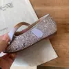 Sapatos infantis de lantejoulas estilo francês, modelos de primavera e outono, sapatos Mary Jane para meninas, sapatos baixos de princesa para bebês