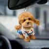 Nuevo colgante de mochila de acrílico para coche con diseño de perro cachorro de peluche creativo 2D transfronterizo