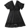 Traje de baño de talla grande para mujer 200 kg falda de una pieza adelgazante que cubre el vientre sexy encaje manga corta cuello en V bóxer para aguas termales