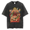 Talla Europea TransfronterizaCamiseta Negra Lavada para Hombre Streetwear Dragon Ball a