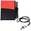 Set de Árbitro de Fútbol con Tarjetas Rojas y Amarillas, Silbato de Acero Inoxidable, Tarjetas de Plástico, Multifuncional