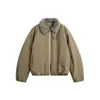 Ropa Vintage 2025 Invierno Nuevo Retro Americano Cuello de Piel Sintética Estilo Granero Manga de Cimitarra 90 Chaqueta de Plumón de Pato Blanco